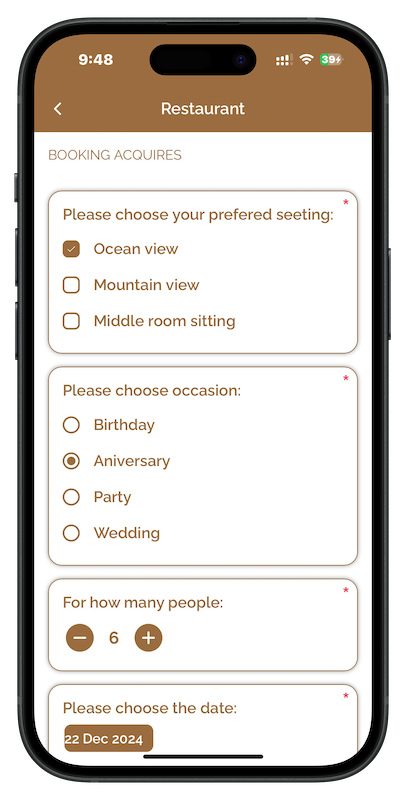 Hotel info App Form